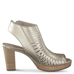 Paul Green SALE|Costa Peep Toe Bootie Gold Metallic Leather