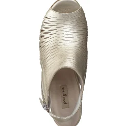Paul Green SALE|Costa Peep Toe Bootie Gold Metallic Leather