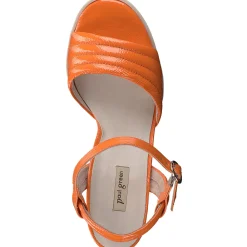Paul Green SALE|Leslie Heel Orange Crinkled Patent