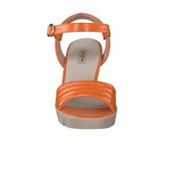 Paul Green SALE|Leslie Heel Orange Crinkled Patent