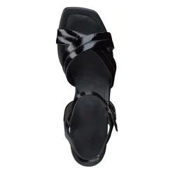 Paul Green SALE|Lexi Heel Black Crinkled Patent