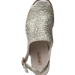 Paul Green HEELS|SANDALS|Lovely Sandal Metallic Woven Nubuck