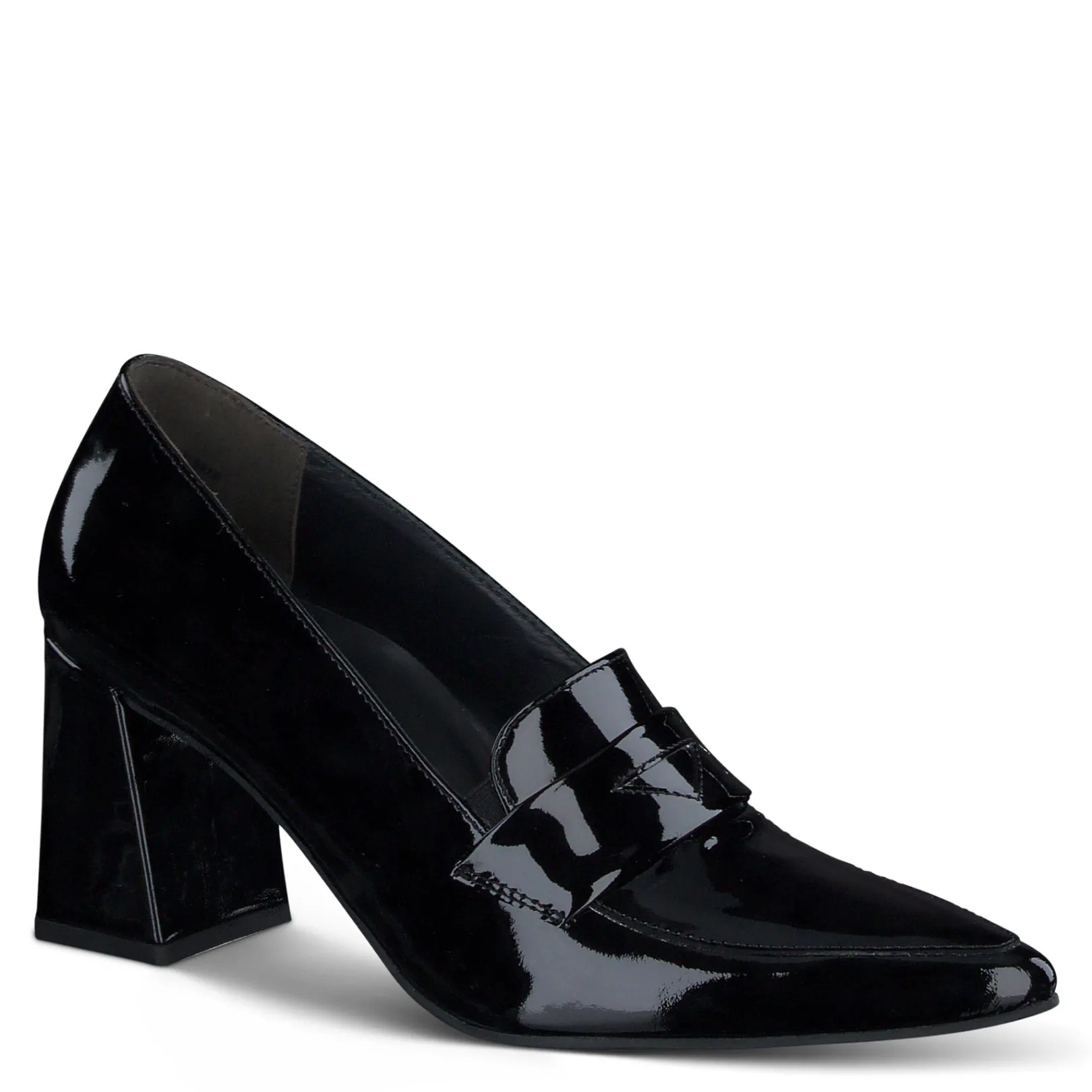 Paul Green SALE|Sax Heel Black Soft Patent