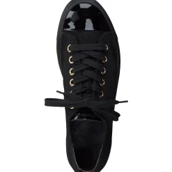 Paul Green SNEAKERS|Shoe Laces|Sophie Sneaker black suede patent combo