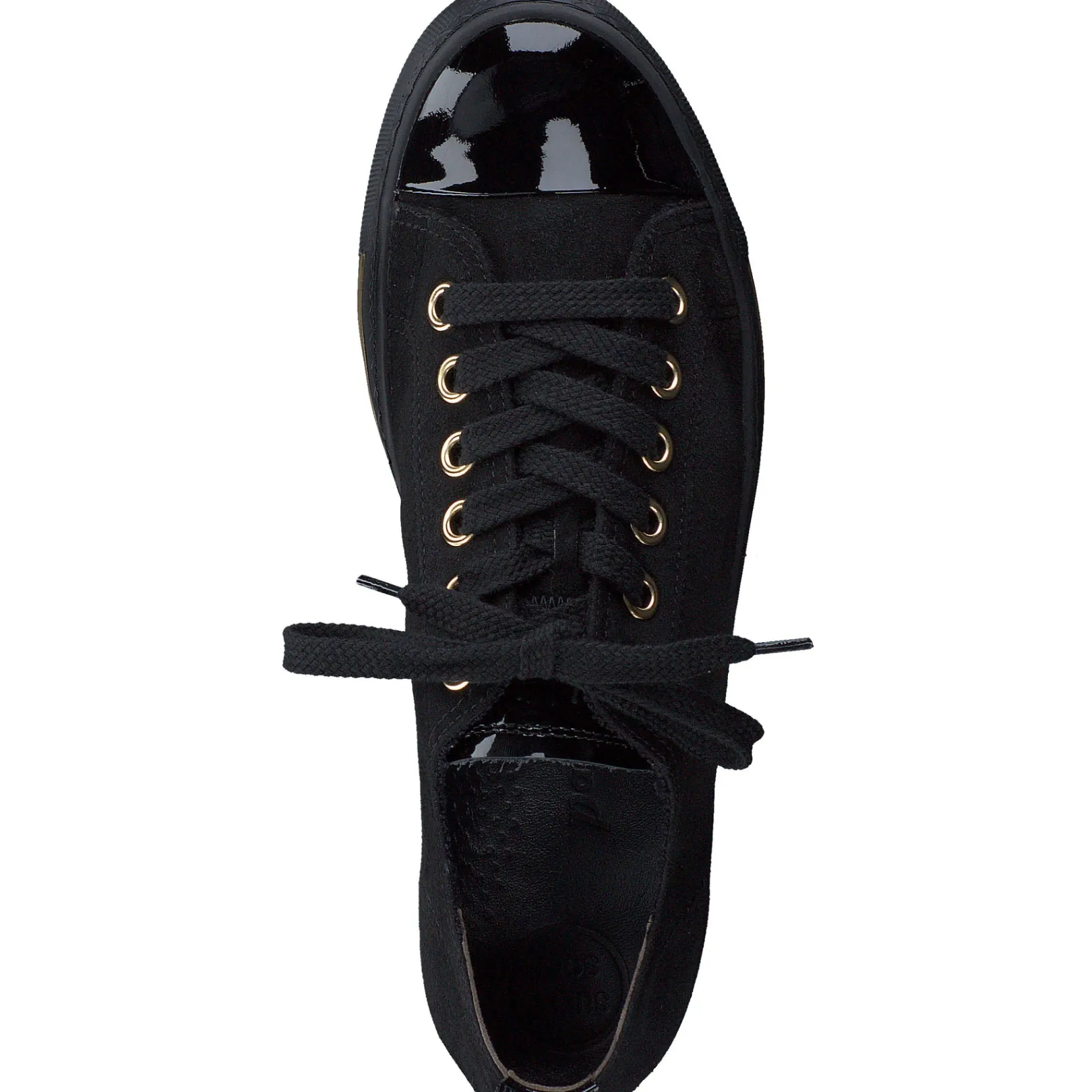 Paul Green SNEAKERS|Shoe Laces|Sophie Sneaker black suede patent combo