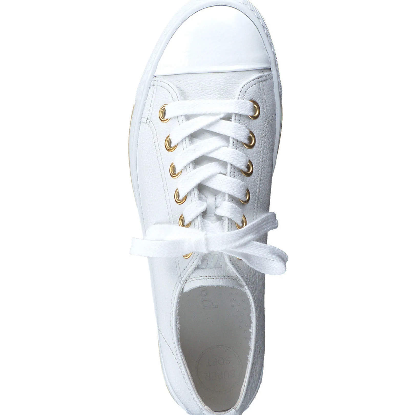 Paul Green SNEAKERS|Shoe Laces|Sophie Sneaker white crinkled patent