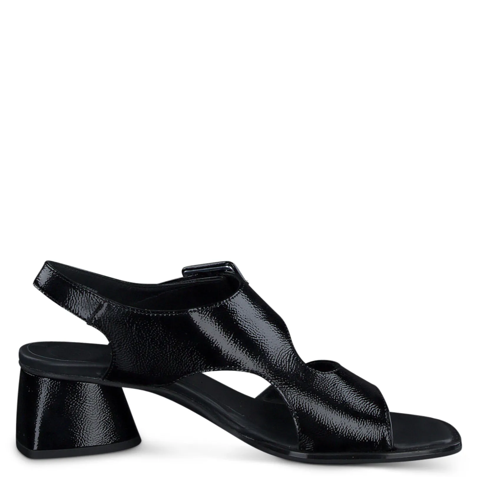 Paul Green SALE|Tanya Sandal Black Crinkled Patent