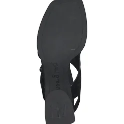 Paul Green SALE|Tanya Sandal Black Crinkled Patent