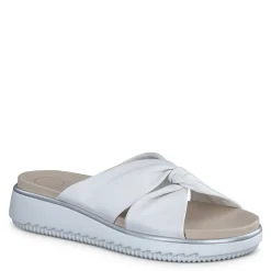 Paul Green SANDALS|Tiki Slide Sandal White Leather