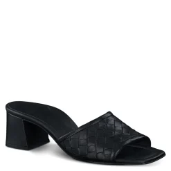 Paul Green SANDALS|Tisha Heel Black Washed Leather